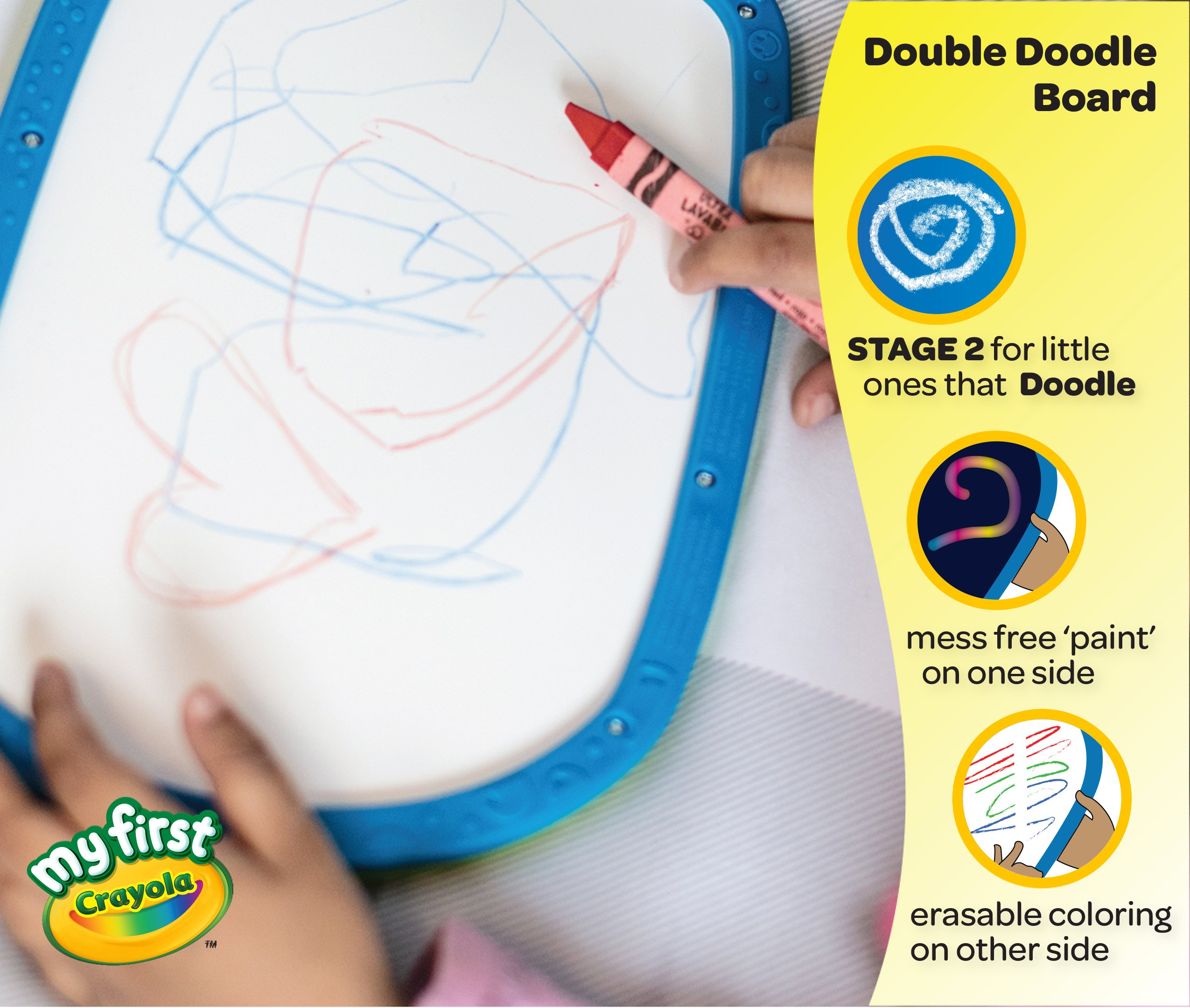 My First Crayola Double Doodle Board, Drawing Tablet, Toddler Toy, Gift