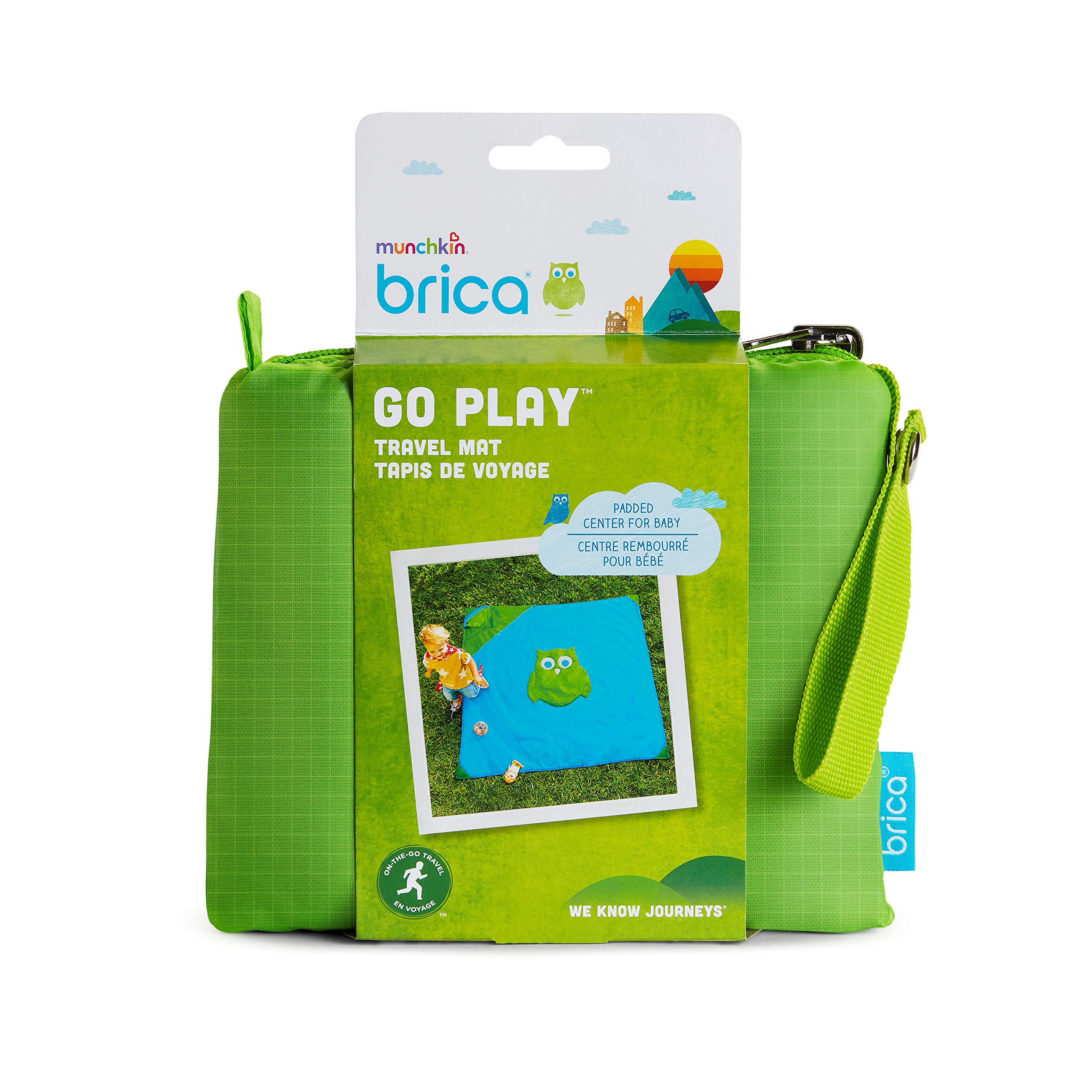 Munchkin Brica Go Play Portable Baby Travel Playmat, 58” x 58”, Blue/Green , 2 Piece Set