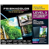 Technique, Art Supplies and Digital Art Lessons, Nature Drawing Set, Level 3, Includes Artist Roll Case, Waterfall Landscape Drawing, 28 Count