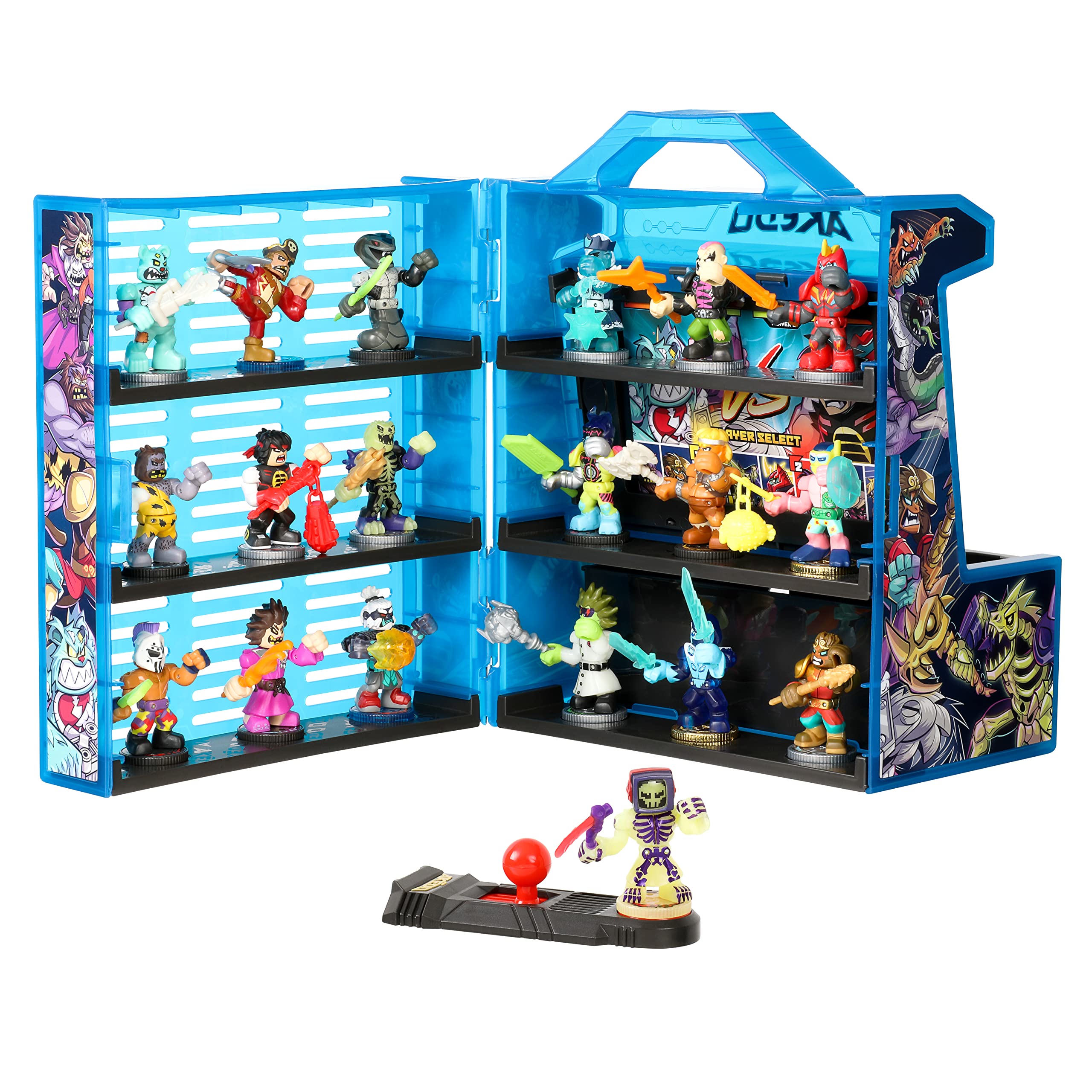 Akedo - Ultimate Arcade Warriors Collector Case Mini Battling Action Figures Ready, Fight, Split Strike,Multicolor,14241, For Ages 6+