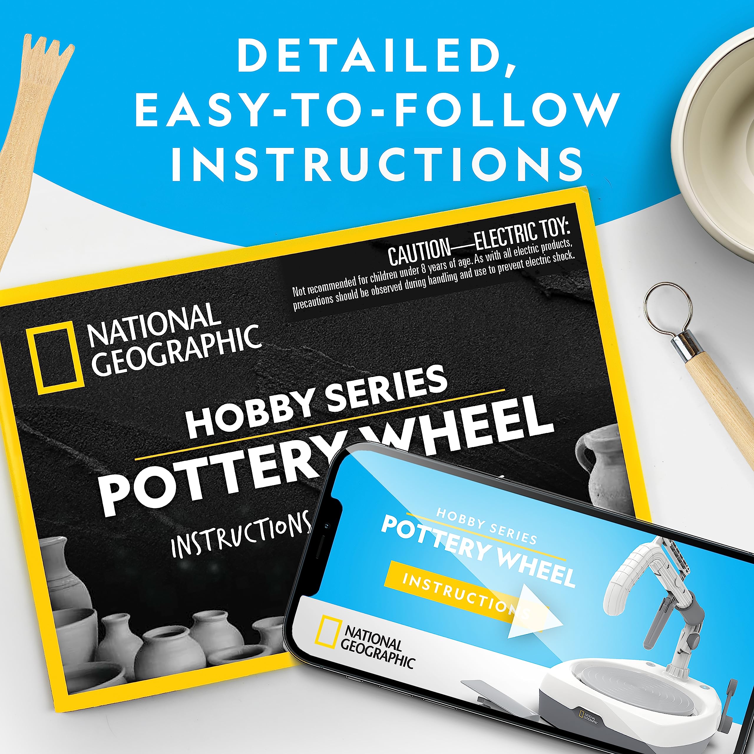 NATIONAL GEOGRAPHIC Hobby Pottery Wheel Kit - 8