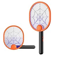 Electric Fly Swatter, Type-C Rechargeable Mosquito Swatter, Foldable, Dual Handheld and Auto Zap Mode, 3800V Powerful Instant Bug Zapper Racket, Mosquito Bat for Indoor Outdoor Camping -WD956A
