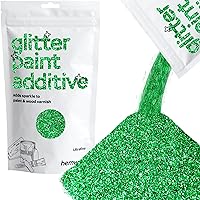 Hemway Glitter Paint Additive Glitter Crystals for Acrylic Paint, Interior & Exterior Walls, Wood, Varnish, Furniture, Matte, Gloss, Satin, Silk - 100g / 3.5oz - Emerald Green