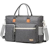 Rabjen Nurse Tote Bag for Work with Padded 15.6” Laptop Sleeve, Medical Supplies Shoulder Bag for Home Health Care
