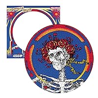 AQUARIUS Grateful Dead Skull & Roses Record Disc Puzzle (450 Piece Jigsaw Puzzle) - Glare Free - Precision Fit - Officially Licensed Merchandise & Collectibles - 12x12 in