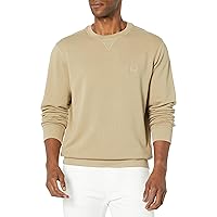 BOSS Men's Patch Logo French Terry Pullover Cotton Sweatshirt