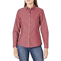 Foxcroft Womens Dianna Non-Iron Pinpoint Shirt Rosewood 4 One Size