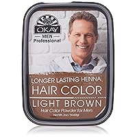 OKAY | Men's Henna Hair Color Light Brown | For All Hair Types & Textures | Rich, Vibrant Color | Made with Premium Botanical Ingredients | Chemical Free | 2 oz