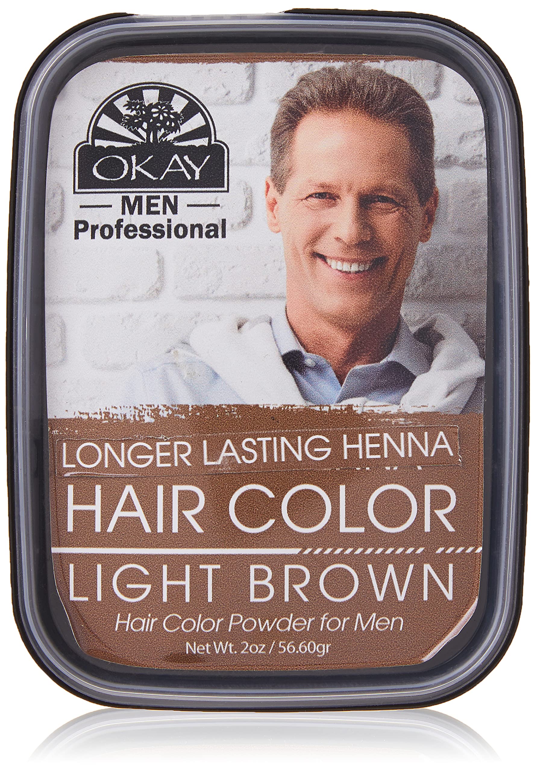 OKAY | Men's Henna Hair Color Light Brown | For All Hair Types & Textures | Rich, Vibrant Color | Made with Premium Botanical Ingredients | Chemical Free | 2 oz