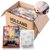 VOLCANO Disposable Hand Warmers - X-Large Economic Bulk 50-Pack - Air Activated, Lasts 16 Hours for Use in Camping, Hiking, Fishing, Hunting, Tailgating, and All Cold Weather Condition