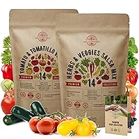 Organo Republic 14 Rare Tomato & Tomatillo and 14 Herb, Tomato & Chili Pepper Seeds Bundle Non-GMO Heirloom Seeds for Indoor and Outdoor Over 3000 Salsa & Tomato Seeds in One Value Bundle