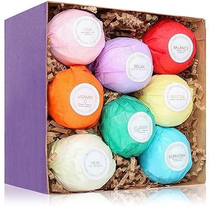 HanZá Bath Bombs - Gift Set Ideas - Gifts For Women, Mom, Girls, Teens, Her - Ultra Lush Spa Fizzies - Gift Ideas - Add to Bath Bubbles, Bath Beads, Bath Pearls & Flakes (2 oz, Light Colours)