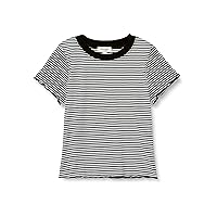 Speechless Girls' Short Sleeve Lettuce Edge Knit T-Shirt