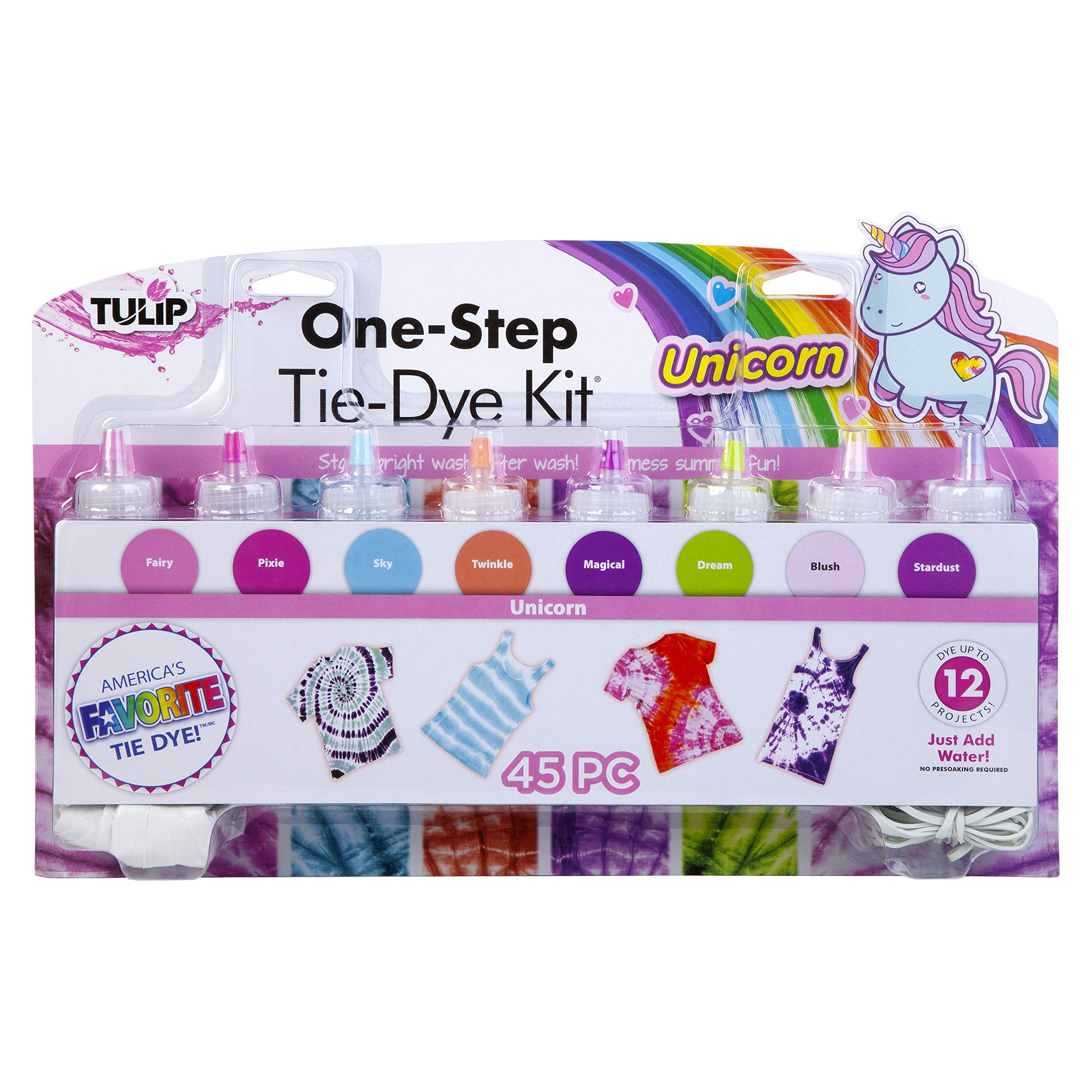 Tulip One-Step Tie-Dye Kit 8 Vibrant Colors Tie-Dye, Unicorn