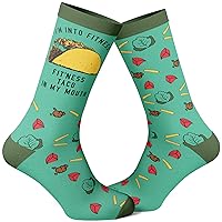 Fitness Taco Sock Funny Cute And Humor Sarcastic Graphic Cool Crazy Footwear (Green)