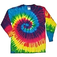 Kids Tie Dye Long Sleeve Shirt Multi Color Reactive Rainbow Swirl T-Shirt