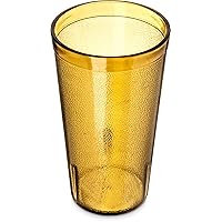 Carlisle FoodService Products Stackable Tumbler Plastic Tumbler with Pebbled Exterior for Restaurants, Catering, Kitchens, Plastic, 16 Ounces, Amber, (Pack of 72)