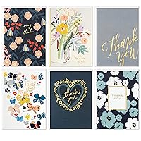 Hallmark Thank You Cards Assortment, Foil Hearts and Flowers (48 Thank You Notes and Envelopes)