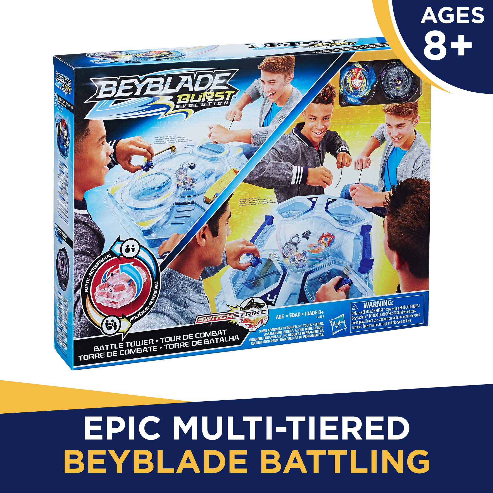 Beyblade Burst Evolution Switchstrike Battle Tower-Includes 2-Level Beystadium, Battling Tops, & Launchers-Age 8+, Multicolor