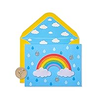Papyrus Blank Cards with Envelopes, Rainbow with Glitter (8-Count)