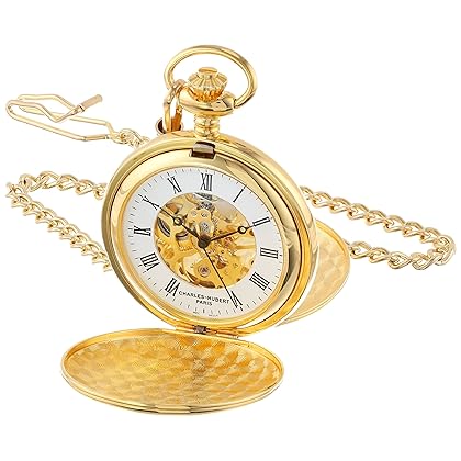 Charles-Hubert, Paris Gold-Plated Mechanical Pocket Watch