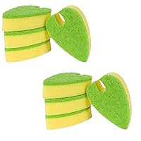 Evriholder Quick-Dry Dish Scrubbing Sponge, 8 Count, Green and Yellow