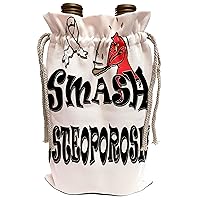 3dRose Blonde Designs Smash The Causes - Smash Osteoporosis - Wine Bag (wbg_196020_1)