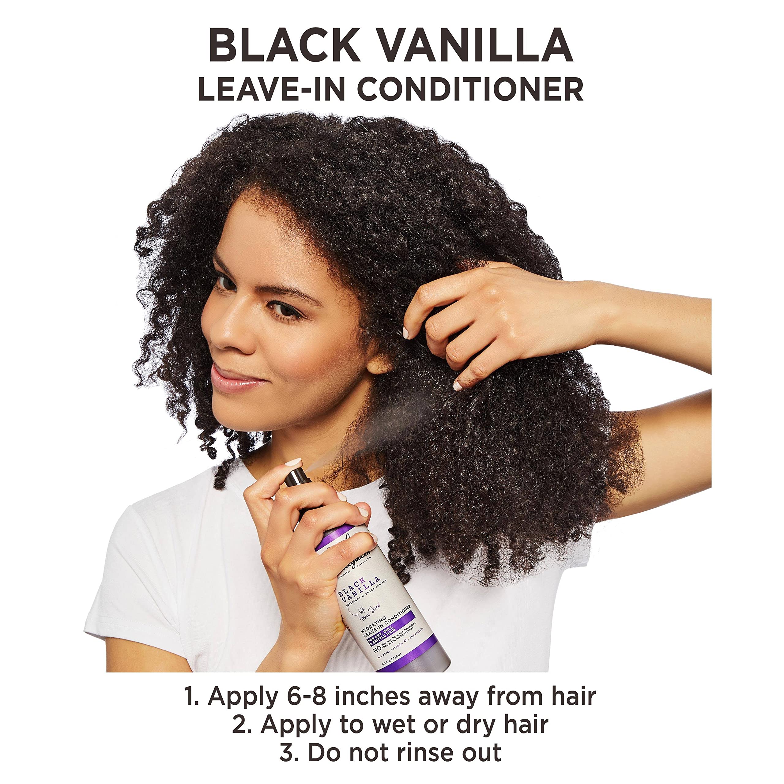 Carol's Daughter Black Vanilla Moisturizing Leave In Conditioner Spray - Made with Castor and Rosemary Oil, 8 fl oz