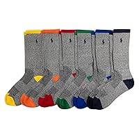 POLO RALPH LAUREN Men's Athletic Performance Cotton Crew Socks-6 Pair Pack-Breathable Mesh & Sport Moisture Wicking