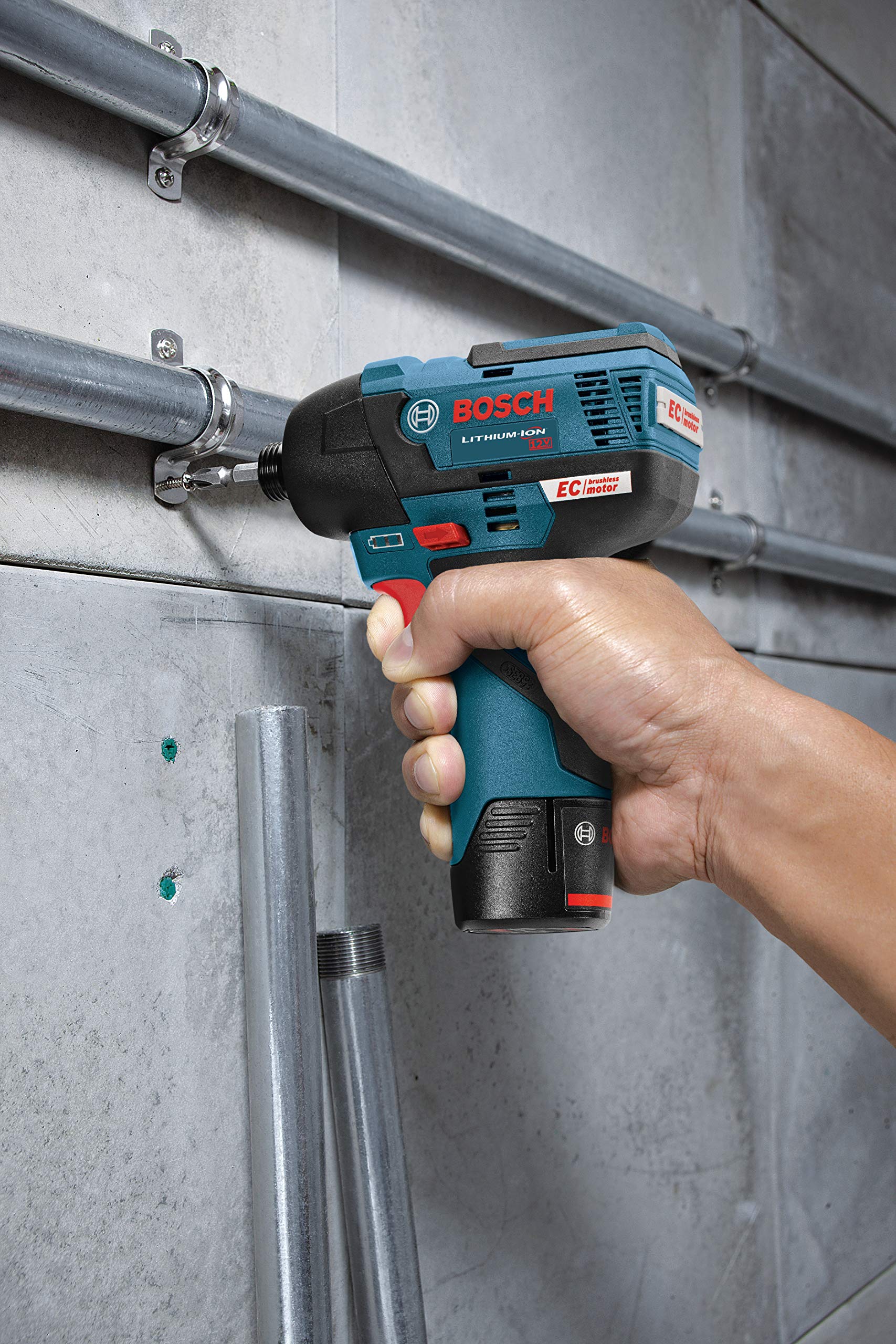 BOSCH GXL12V-220B22 12V Max 2-Tool Brushless Combo Kit with 3/8 In. Drill/Driver, 1/4 In. Hex Impact Driver and (2) 2.0 Ah Batteries, Brushless 12V Kit