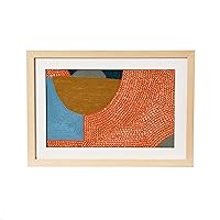 Creative Co-Op Abstract Embroidery in Wood Frame Wall Art, Multi