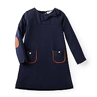 Hope & Henry Girls' Long Sleeve Quilted Ponte Riding Dress