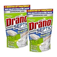 Drano Advanced Septic Tank Treatment, 3 Pouches, 4.5 oz (Pack of 2)