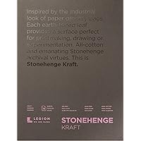 Stonehenge 100% Cotton Medium Weight Pad, Kraft, 250gsm, 15 Sheets for Dry Media (9X12)
