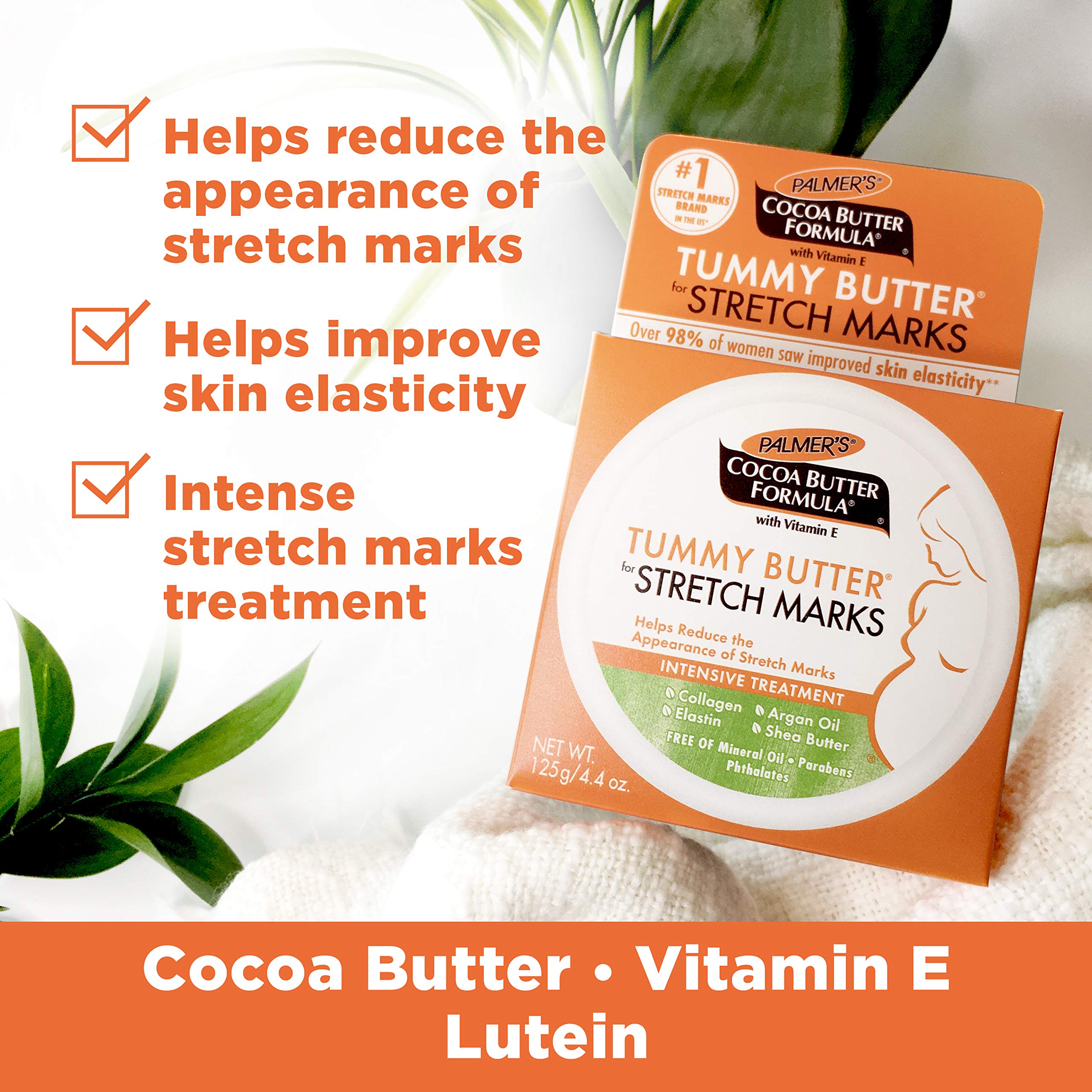 Palmer's Cocoa Butter Formula Tummy Butter Balm for Stretch Marks and Pregnancy Skin Care, 4.4 Ounces (Pack of 3)