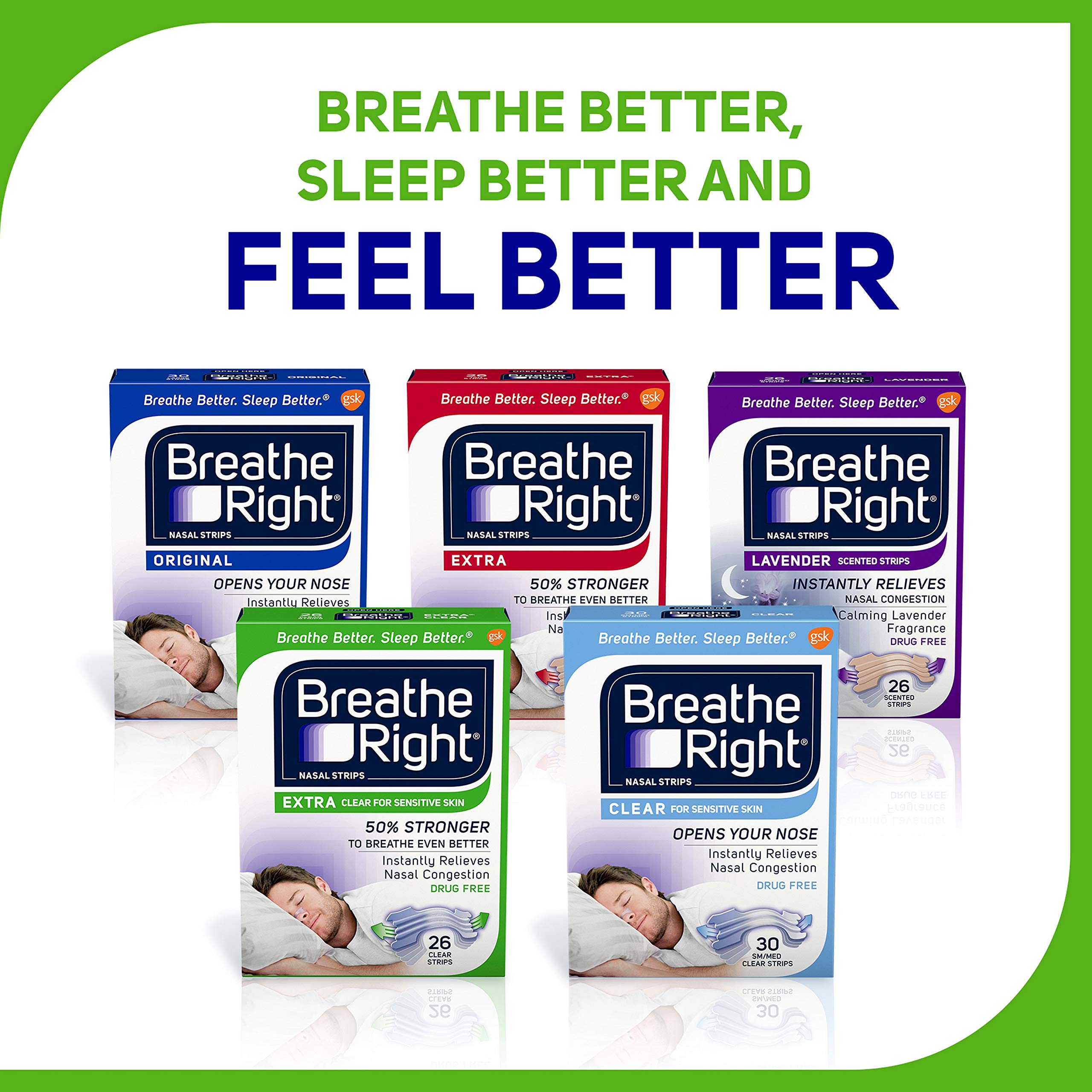 Breathe Right Extra Strength Clear Drug-Free Nasal Strips for Congestion Relief