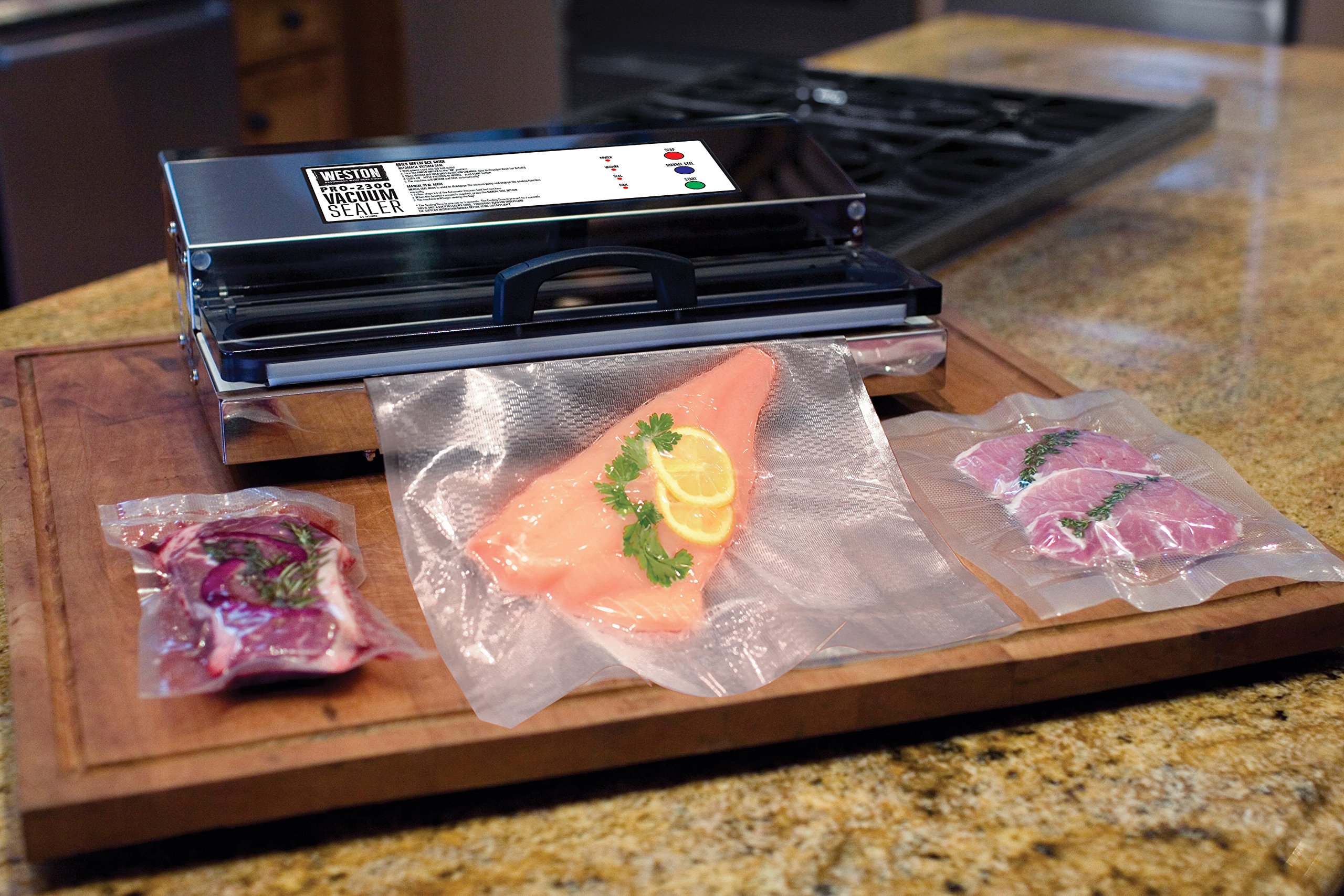 Weston Brands Vacuum Sealer Machine for Food Preservation & Sous Vide, Extra-Wide Bar, Sealing Bags up to 16