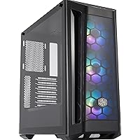 Cooler Master MasterBox MB511 ARGB - ATX PC Case with Front Mesh Panel, 3 x 120mm Pre-Installed Fans, Glass Side Panel, Flexible Air Flow Configurations - ARGB