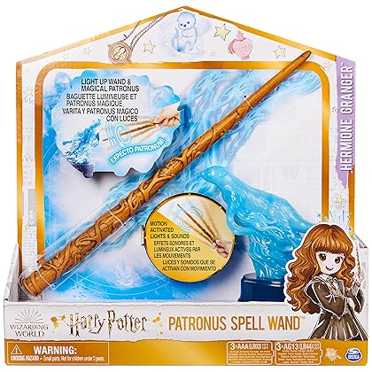 Wizarding World Harry Potter, 13-inch Hermione Granger Patronus Spell Wand with Otter Figure, Lights and Sounds, Kids Toys for Ages 6 and up