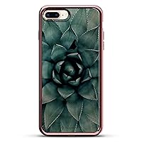 ALOE FLOWER SEETHROUGH | Luxendary Chrome Series designer case for iPhone 8/7 Plus in Rose Gold trim