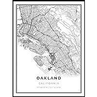 Oakland Map Print, California CA USA Map Art Poster, Modern Wall Art, Street Map Artwork 16x20