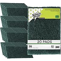3M Scouring Pad 96-20, 20 Pads, 6” x 9”, General Purpose Cleaning, Food Safe, Non-Rusting