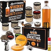 Cocktail Smoker Kit with Torch & Wood Chips (Butane Included) + Whiskey Infusion Kit Bundle for Whiskey, Bourbon, and Vodka for Men and Women.