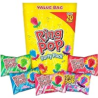 Ring Pop Individually Wrapped Bulk Lollipop Variety Halloween Party Pack – 20 Count Lollipop Suckers w/ Assorted Flavors - Fun Candy for Halloween Parties and Trick or Treating Bags
