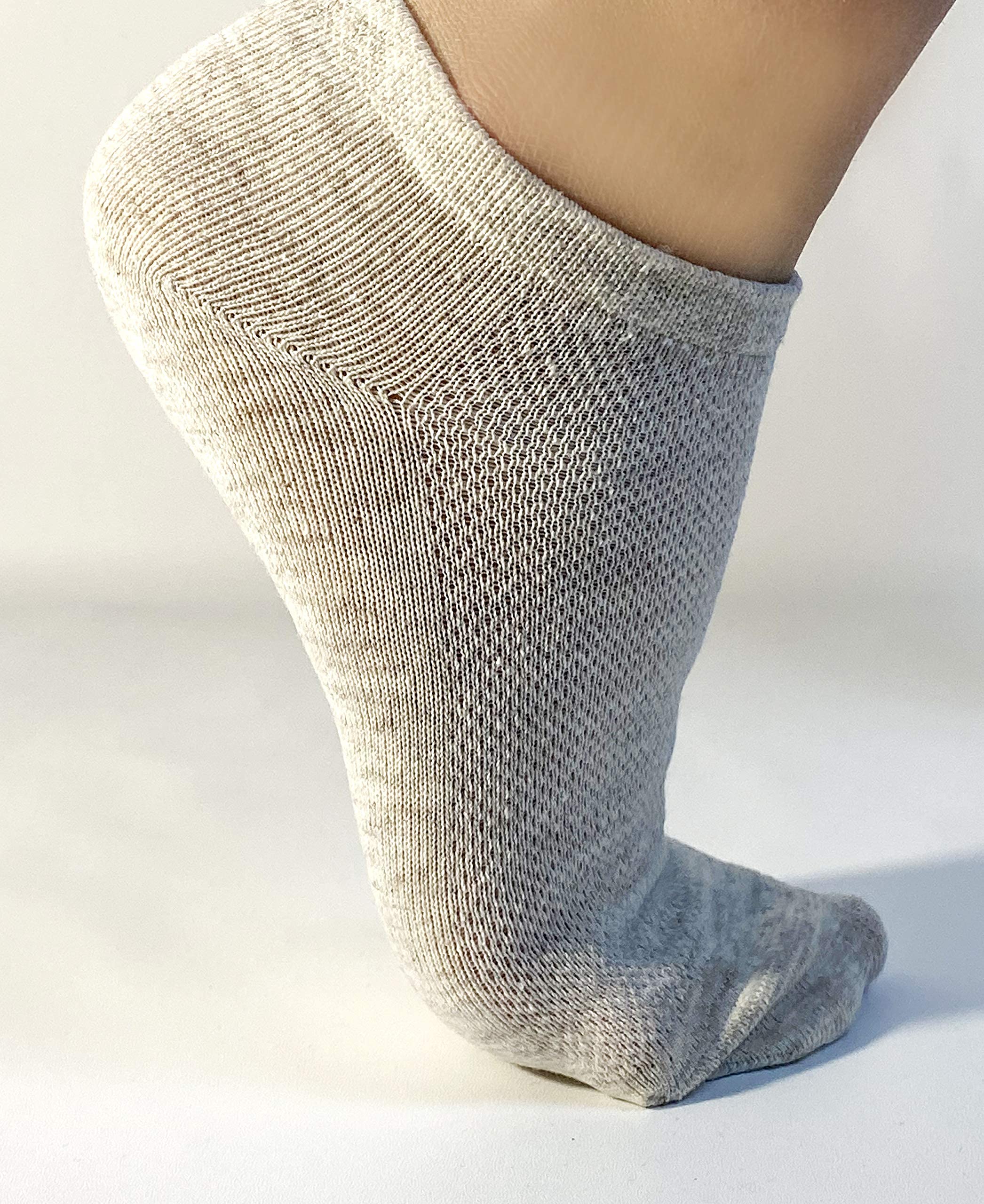 Women's Flax Linen Ankle Socks Quick-Drying Finely Made Mesh-knitted