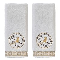 SKL Home Vern Yip Zodiac Rat Hand Towel Set, White Small
