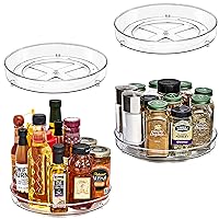 Sorbus 9 Inch Flat Clear Lazy Susan Organizer | Lazy Susan for Refrigerator Organizing | Rotating Lazy Susan Turntable for Fridge, Pantry, Cabinet, Table, Makeup, Bathroom (4-Pack)