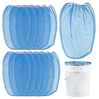 Master Elite 5 Gallon Paint & Liquid Strainer Filter Bag with Pure Blue Fine Nylon Mesh, Pack of 12 - Used in 5 Gallon Buckets, Disposable Filtering Bag, Elastic Top Opening - Hydroponics, Gardening