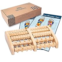 TheraFlow Foot Massager for Plantar Fasciitis Relief, Relaxation Gifts for Women, Men - Foot Roller for Foot Pain, Neuropathy, Heel Spur Pain, Stress Relief, Reflexology Tool - Wooden (X-Large)