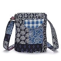 OPQRSTU Women's Retro Small Size Canvas Shoulder Bag Hippie Boho Crossbody Handbag